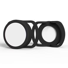 Custodia in silicone per tracker anti-perso da 2 pezzi per AirTag, dimensioni: 35 mm (nero + bianco)