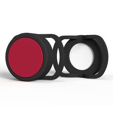 Custodia in silicone per tracker anti-perso da 2 pezzi per AirTag, dimensioni: 35 mm (nero + rosso)