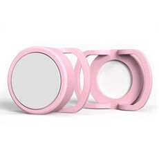 Custodia in silicone per tracker anti-perso da 2 pezzi per AirTag, dimensioni: 35 mm (rosa + bianco)
