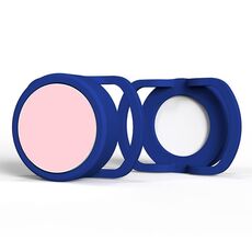 Custodia in silicone per tracker anti-perso da 2 pezzi per AirTag, dimensioni: 35 mm (blu + rosa)
