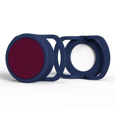 Custodia in silicone anti-smarrimento da 2 pezzi per AirTag, dimensioni: 35 mm (blu notte + rosso vino)