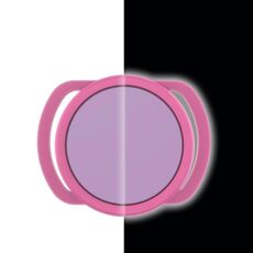 2 PCS Anti-Lost Tracker Custodia in silicone per AirTag, Dimensioni: 35 mm (rosa luminoso + viola)