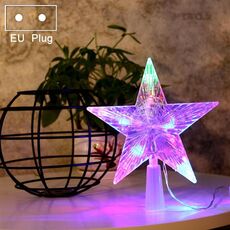 Luci a stella luminose a LED con luce superiore per albero di Natale, dimensioni: piccola spina europea (colorata)
