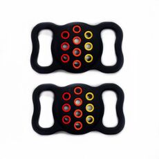 2 pezzi di copertura in silicone per collare per animali domestici traforati a contrasto per AirTag (nero)