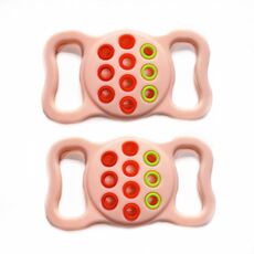 2 pezzi di copertura in silicone per collare per animali domestici traforati a contrasto per AirTag (rosa colorato)