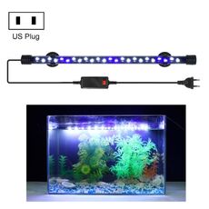 Q40BW Luce blu + bianca 90-260 V Luce subacquea per acquario Luce per acquario a LED (spina americana)