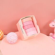 Set di nastri per conto a mano stampati per studenti da 5 scatole (Macaron Tinta unita 3)