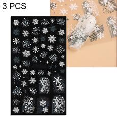 3 adesivi per unghie in rilievo 5D adesivi per unghie con fiocchi di neve di Natale (5D-K121)