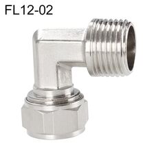FL12-02 LAIZE Connettore femmina per trachea in rame nichelato a raccordo rapido con bloccaggio a gomito