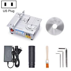 S3 96W Tavolo sollevabile Mini sega da tavolo Macchina da taglio in alluminio, Specifiche: Silver Standard (spina USA)