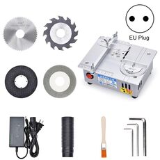 S3 96W Tavolo sollevabile Mini sega da tavolo Macchina da taglio in alluminio, Specifiche: Silver High Match (spina UE)