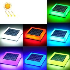 TS-S5306 Lampada da testa a colonna solare per esterni IP68 Luce da giardino impermeabile, Stile: sfumatura RGB + Fissaggio del colore