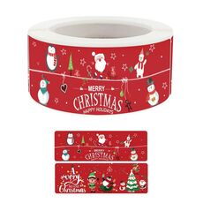 10 PCS Adesivi di Natale Giocattoli per bambini Holiday Cartoon Tabel, Dimensioni: 25x75mm(K-231)