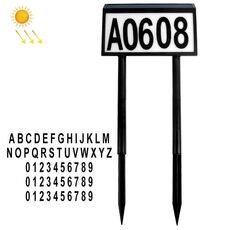 Luce solare per porta con controllo della luce a LED impermeabile, stile: 26 lettere + 3 set di numeri