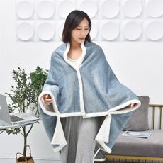 100x150 cm flanella ispessita coperta a scialle in rilievo coperta per aria condizionata per ufficio (blu nebbioso)