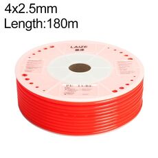 Tubo in PU flessibile per aria compressa per compressore pneumatico LAIZE, specifica: 4x2,5 mm, 180 m (rosso)