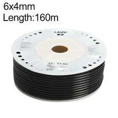 Tubo in PU flessibile per aria compressa per compressore pneumatico LAIZE, specifica: 6x4 mm, 160 m (nero)