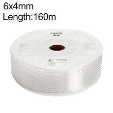Tubo in PU flessibile per aria compressa per compressore pneumatico LAIZE, specifica: 6x4 mm, 160 m (trasparente)