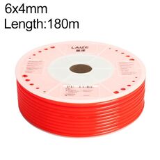 Tubo in PU flessibile per aria compressa per compressore pneumatico LAIZE, specifica: 6x4 mm, 180 m (rosso)