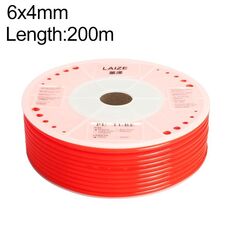 Tubo in PU flessibile per aria compressa per compressore pneumatico LAIZE, specifica: 6x4 mm, 200 m (rosso)