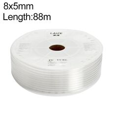 Tubo in PU flessibile per aria compressa con compressore pneumatico LAIZE, specifica: 8x5 mm, 88 m (trasparente)