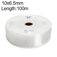 Tubo in PU flessibile per aria compressa per compressore pneumatico LAIZE, specifica: 10x6,5 mm, 100 m (trasparente)
