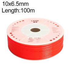 Tubo in PU flessibile per aria compressa per compressore pneumatico LAIZE, specifica: 10x6,5 mm, 100 m (rosso)