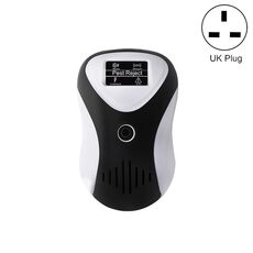Repellente per mouse multifunzione a ultrasuoni Repellente per insetti silenzioso a risparmio energetico, Tipo di spina: Spina britannica (bianco nero)