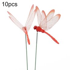 50PCS Simulazione Spina Asta Libellula Magnetica Decorazione Giardino Parete Casa(Rosso)