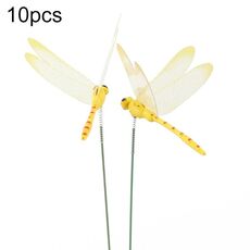 50PCS Simulazione Spina Asta Magnetica Libellula Casa Parete Decorazione Giardino (Giallo)