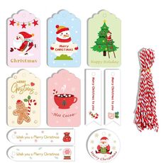 2 Confezioni 50 pz/set Etichette di carta Kraft natalizie Etichette di carta da regalo (serie 2)