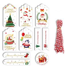 2 Confezioni 50 pz/set Etichette di carta Kraft natalizie Etichette di carta da regalo (serie 3)