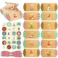 2 set 24 pezzi / set scatole di caramelle natalizie (corda di cotone)