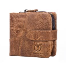 BULL CAPTAIN 01 Portafoglio orizzontale multifunzionale staccabile con fibbia in pelle vintage (marrone)