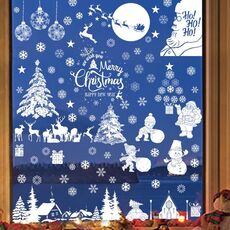 Natale statico finestra di vetro decorazione sfondo adesivi decorativi (Babbo Natale bianco)