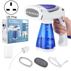 Ferro da stiro a vapore pieghevole portatile da 1600 W, colore: blu 3 ingranaggi (spina britannica)