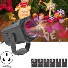8W Natale colorato rotante atmosfera laser luce modello casuale consegna spina AU con 6 carte