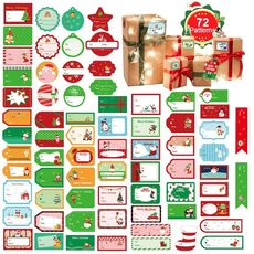 2 set 72 pezzi / set adesivi di chiusura confezione confezione regalo adesivi natalizi