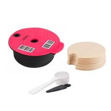 Filtro per caffè riutilizzabile ICafilas YB01, colore: rosa + 50 carta da filtro (180 ml)
