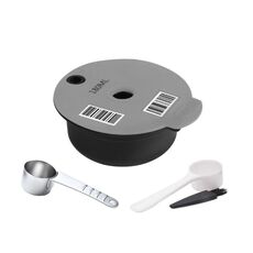 Filtro per caffè riutilizzabile ICafilas YB01, colore: grigio + cucchiaio in acciaio inossidabile HLB18 (180 ml)