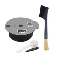 Filtro per caffè riutilizzabile ICafilas YB01, colore: grigio + pennello a doppia testa (60 ml)