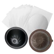 Guscio per capsule di caffè ICafilas per Nespresso Vertuo Plus ENV 135/Vertuo ENV 150/BNV450WHT1BUC1, colore: nero + marrone + 100 foglio di alluminio