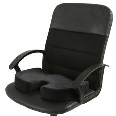 Cuscino in gel per ufficio Cuscino anti-emorroidi per glutei di bellezza (panno super morbido nero)