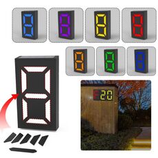 N766B DIY Solar Number Doorplate Lampada da parete impermeabile per esterni (modello a luce colorata)