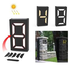 N766B DIY Solar Number Doorplate Lampada da parete esterna impermeabile (luce bianca/luce calda)