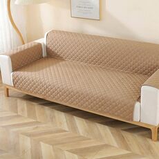 Fodera per divano con motivo a rombi, impermeabile, a doppia faccia, per animali domestici, dimensioni: 55 x 196 cm (caffè chiaro)