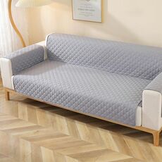 Fodera per divano con motivo a rombi, impermeabile, a doppia faccia, per animali domestici, dimensioni: 130 x 196 cm (grigio).