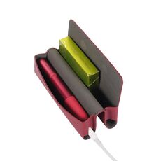 Per IQOS ILUMA ONE Custodia in pelle per sigaretta elettronica con motivo incrociato (rosso)