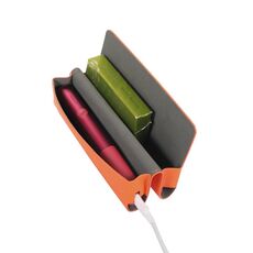 Per IQOS ILUMA ONE Custodia in pelle per sigaretta elettronica modello Litchi (arancione)