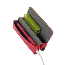 Per IQOS ILUMA ONE Custodia in pelle per sigaretta elettronica modello Litchi (rosso)